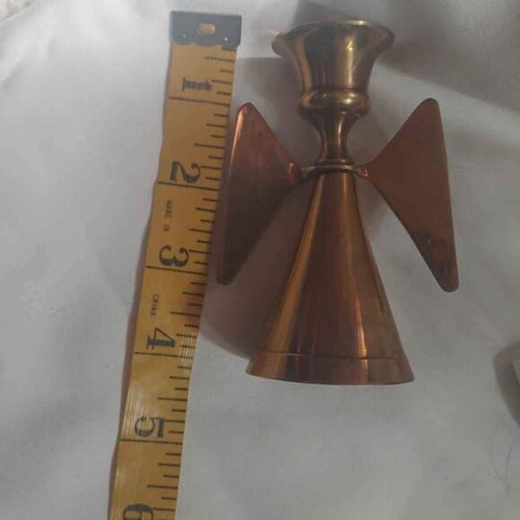 Solid Brass Hand made candlestick candle stick holder angel Christmas - Picture 7 of 7